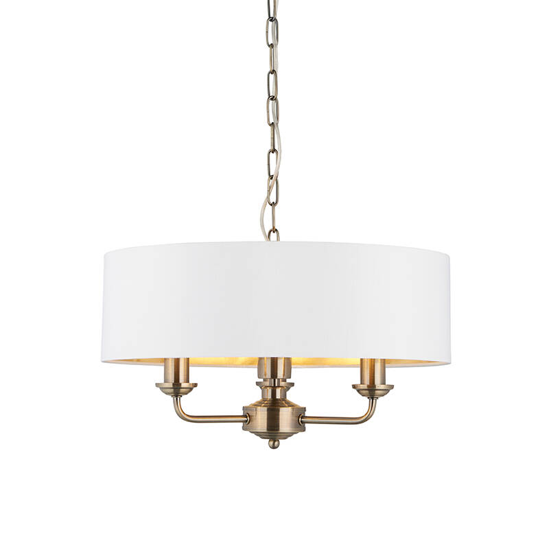Image of Endon Highclere 3 Arm Ceiling Pendant Light