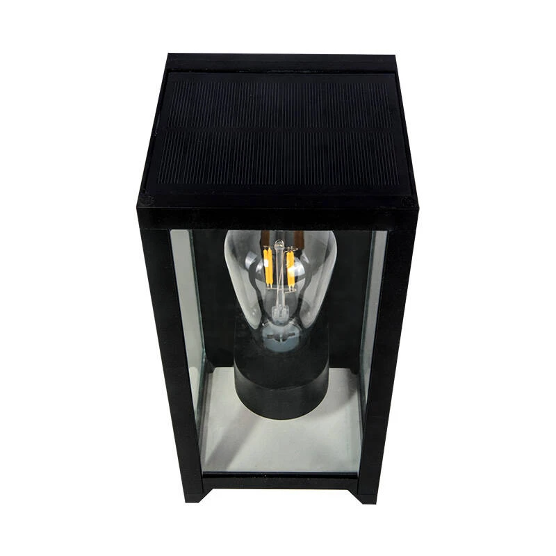 Image of Suri Athens Solar LED Half Lantern Outdoor Wall Light with PIR Sensor