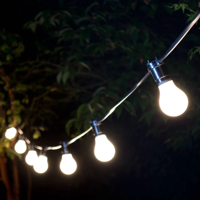 Image of Edit 19M Weatherproof Connectable Festoon Lighting - 20 Black Bulb Holders
