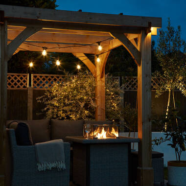 Image of Edit 7M Weatherproof Connectable Festoon Lighting - 10 Black Bulb Holders