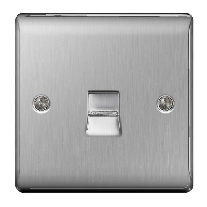 Image of Brushed Steel Low Profile 1 Gang Telephone Master