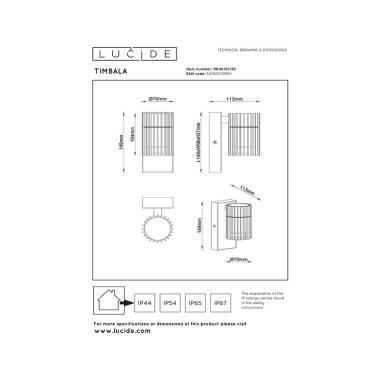 Image of Lucide Timbala Outdoor Wall Light