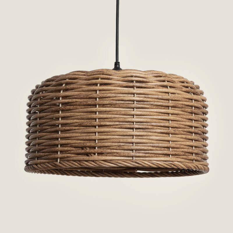 Image of Edit Lea Drum Rattan Ceiling Pendant Light