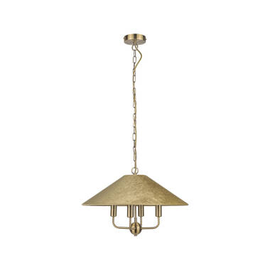 Image of Wisteria Camellia 5 Arm Ceiling Pendant Light - Antique Brass