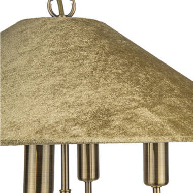 Image of Wisteria Camellia 5 Arm Ceiling Pendant Light - Antique Brass
