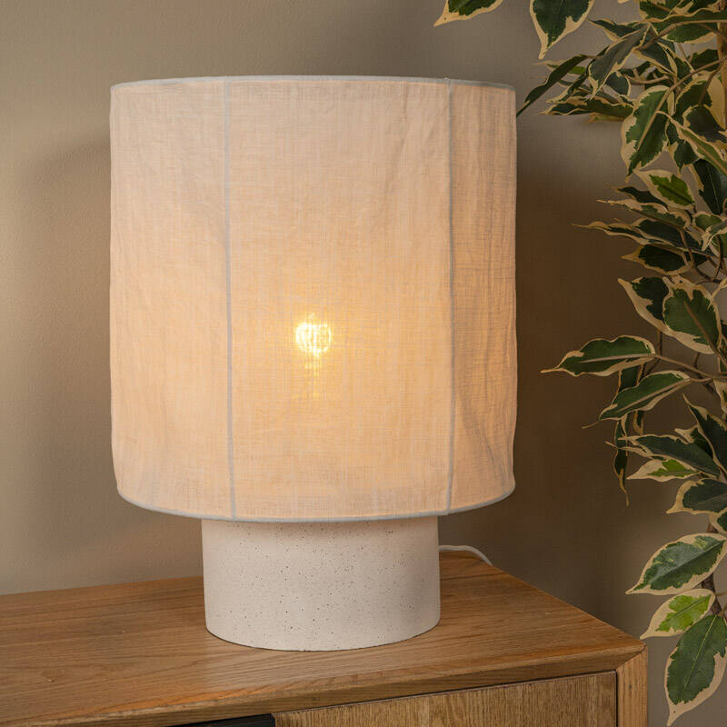 Image of Lucide Tissaja Extra Large Linen Table Lamp