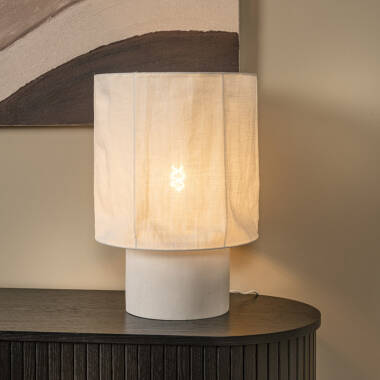 Image of Lucide Tissaja Extra Large Linen Table Lamp