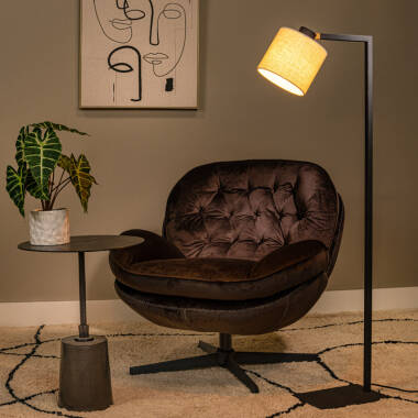 Image of Lucide Lesley Linen Floor Lamp