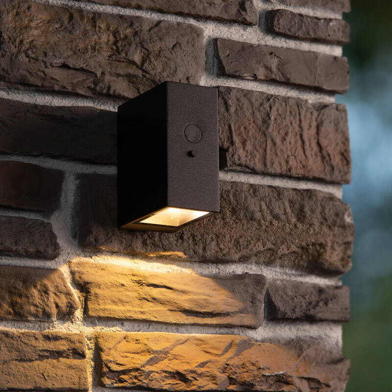 Image of Lucide Bolton Solar LED Outdoor Wall Light with PIR Sensor