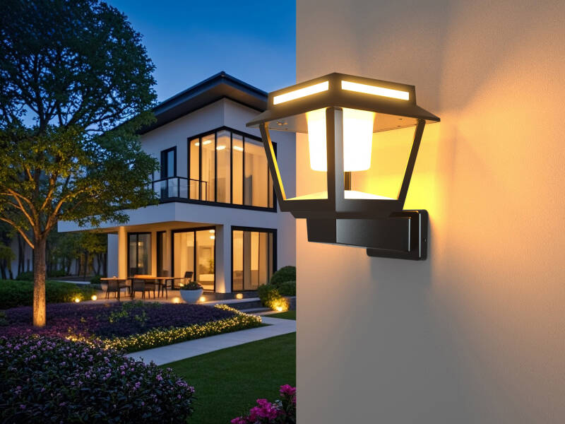 Image of Suri Tower 15W Solar LED Outdoor Lantern Wall Light