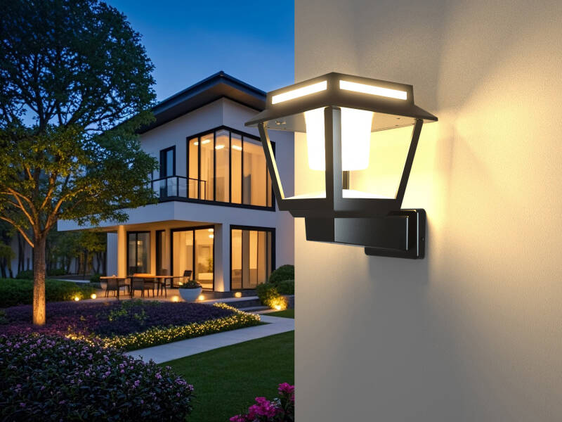 Image of Suri Tower 15W Solar LED Outdoor Lantern Wall Light