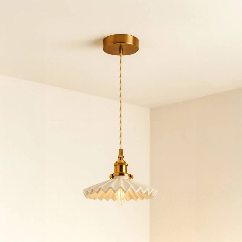 Image of Wisteria Tiffany Ceramic Ceiling Pendant Light