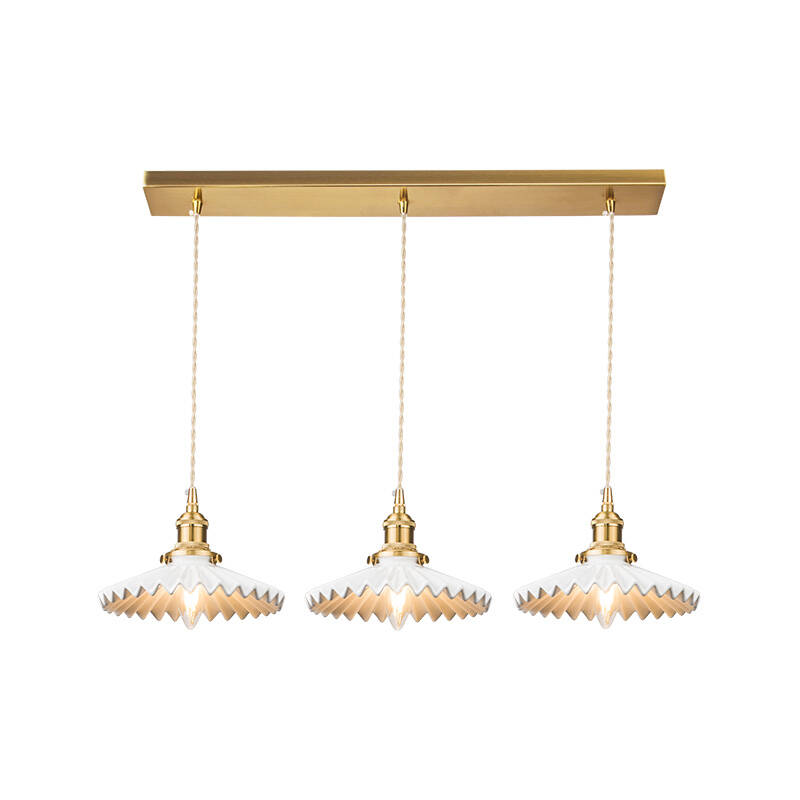 Image of Wisteria Tiffany 3 Light Ceramic Bar Ceiling Pendant