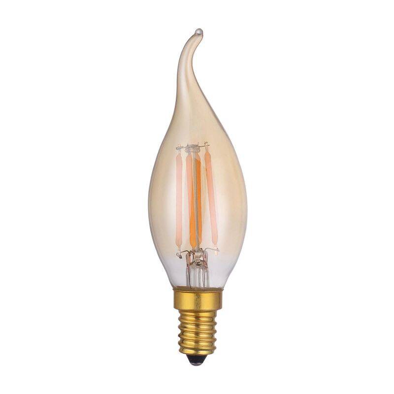 Image of Dar 4W 250lm Dimmable LED Vintage Decorative Filament Bent Tip Candle Bulb - Small Screw Cap