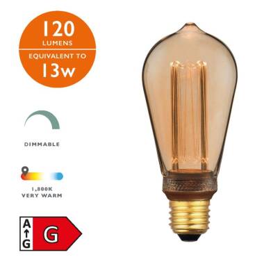 Image of Dar 3.5W 120lm Dimmable LED Decorative Filament Squirrel Cage Bulb - Screw Cap