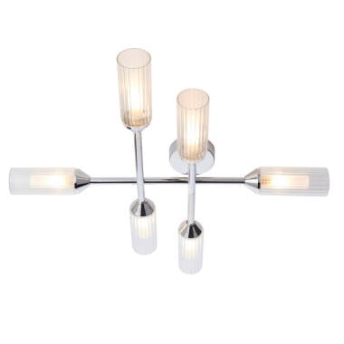 Luxia Flute Bathroom 6 Light Semi-Flush Ceiling Light