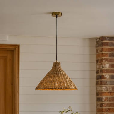 Khudi & Khora Mocha Rattan Ceiling Pendant Light