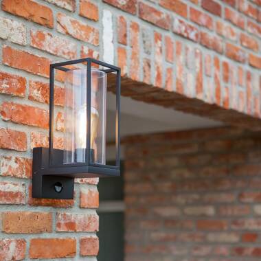 Lutec Flair Outdoor Lantern Wall Light with PIR Sensor