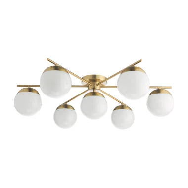 Dar Bombazine 7 Light Flush Ceiling Light
