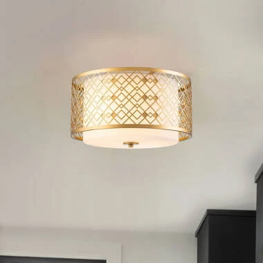 Elstead Ziggy Glass Flush Ceiling Light