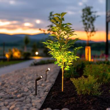Image of Suri Juno Solar LED USB Rechargeable Garden Spotlight - Pack of 2