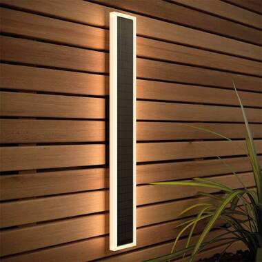 Suri Halo Rectangle Solar 50cm LED Outdoor Wall Light