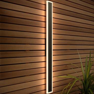 Suri Halo Rectangle Solar 80cm LED Outdoor Wall Light