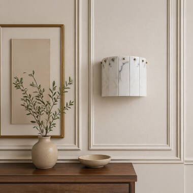 Image of Wisteria Linea Alabaster Glass Flush Wall Light