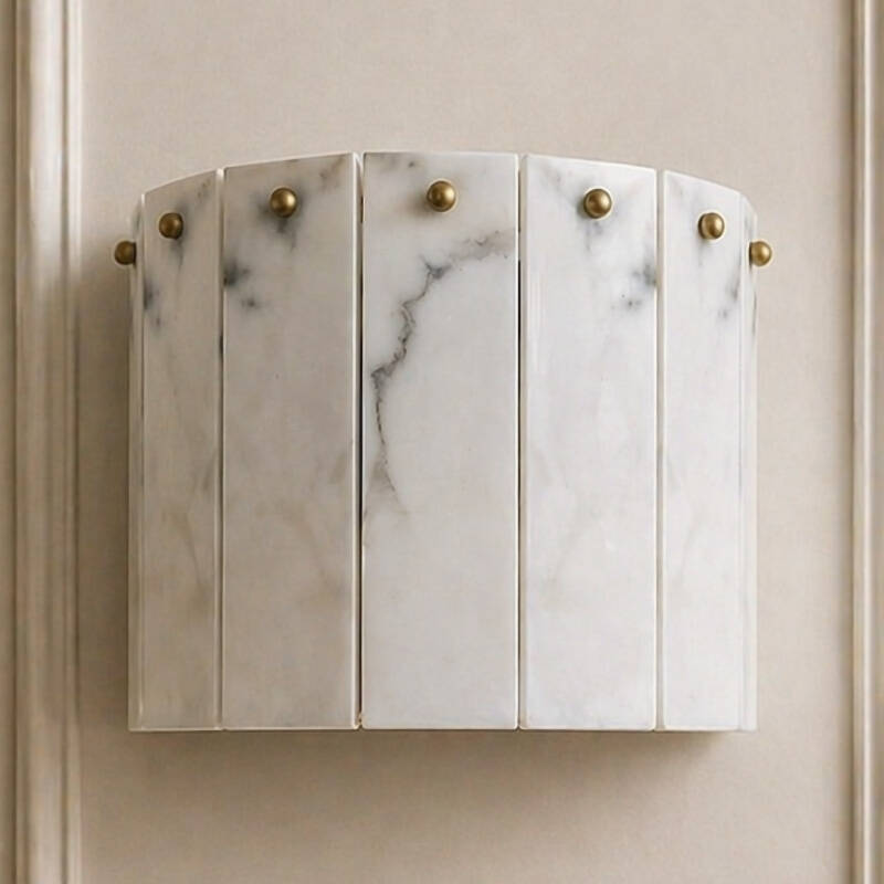 Image of Wisteria Linea Alabaster Glass Flush Wall Light