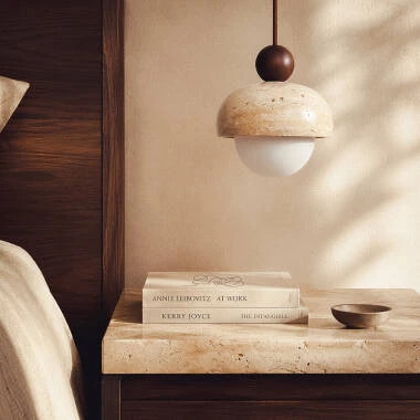 Image of Edit Enzo Travertine Ceiling Pendant Light