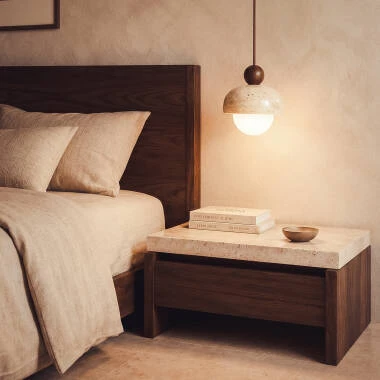 Image of Edit Enzo Travertine Ceiling Pendant Light