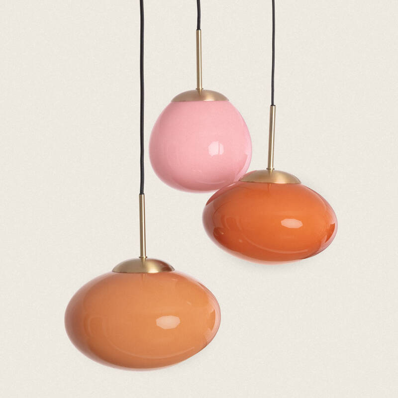 Image of Edit Kurta Glass 3 Light Cluster Ceiling Pendant