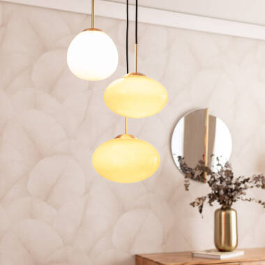 Image of Edit Kurta Glass 3 Light Cluster Ceiling Pendant