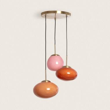 Image of Edit Kurta Glass 3 Light Cluster Ceiling Pendant