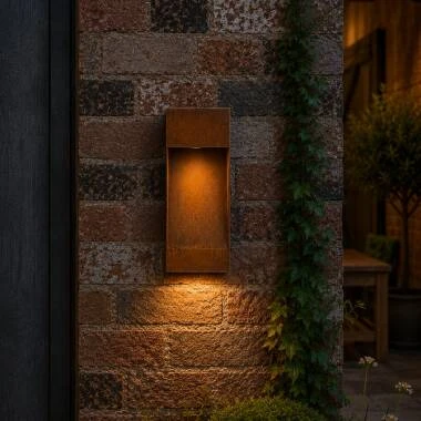 Image of Westport Coastal Rusty Ray LED Outdoor Flush Wall Light