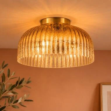 Image of Wisteria Pulse Glass Flush Ceiling Light