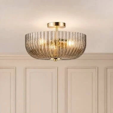Image of Wisteria Pulse Glass Semi-Flush Ceiling Light