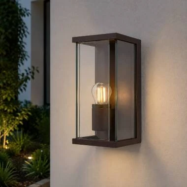 Image of Edit Halo Half Lantern Outdoor Wall Light