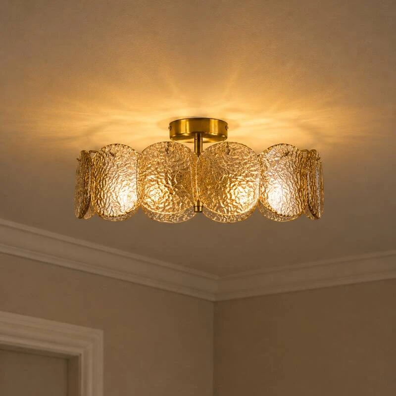Image of Wisteria Verre Glass Semi-Flush Ceiling Light