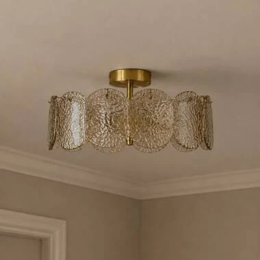 Image of Wisteria Verre Glass Semi-Flush Ceiling Light
