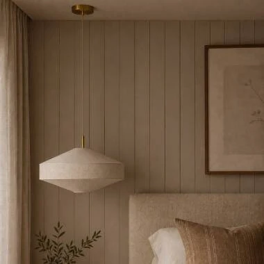 Image of Khudi & Khora Calyx Linen Ceiling Pendant Light