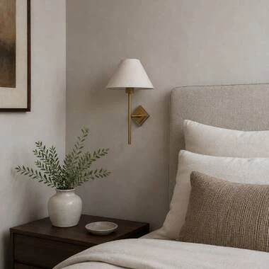 Image of Wisteria Celesta Linen Wall Light