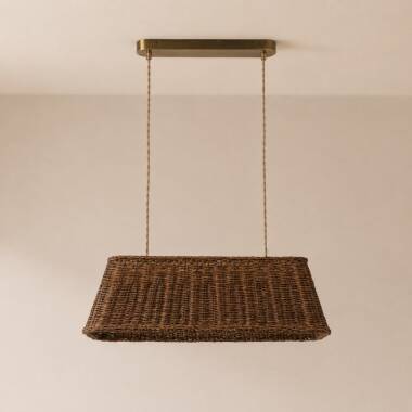 Image of Khudi & Khora Lucent Rattan Bar Ceiling Pendant Light