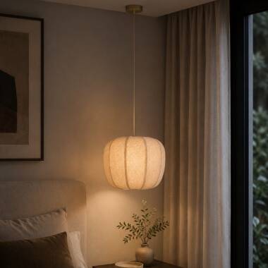 Image of Khudi & Khora Ellie Linen Ceiling Pendant Light