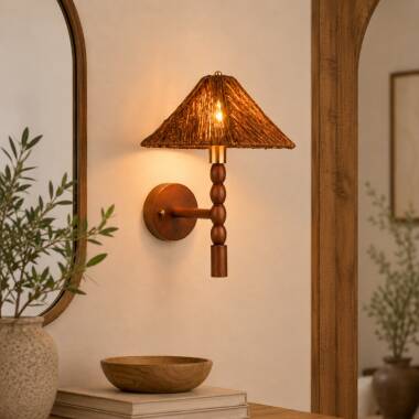 Image of Khudi & Khora Bali Rattan Wall Light