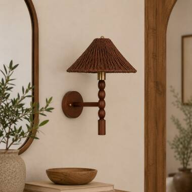 Image of Khudi & Khora Bali Rattan Wall Light