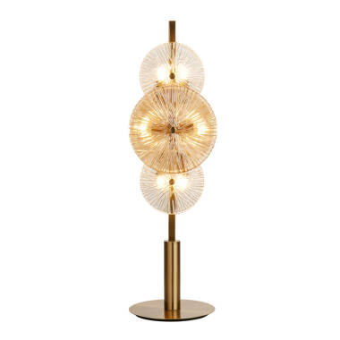 Searchlight Wagon Wheel Glass Table Lamp
