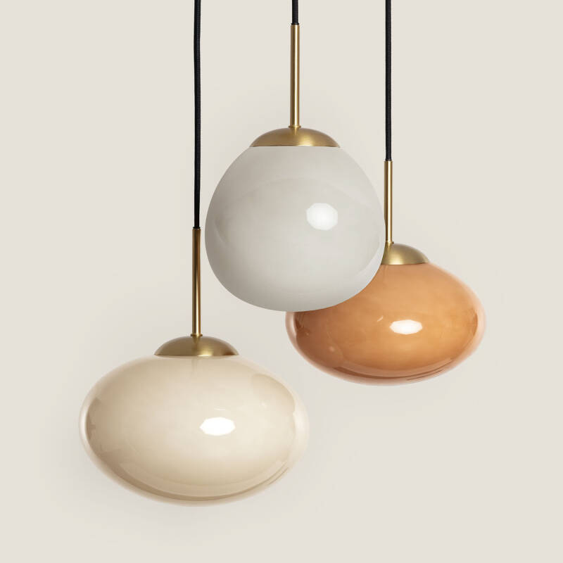 Image of Edit Kurta Glass 3 Light Cluster Ceiling Pendant