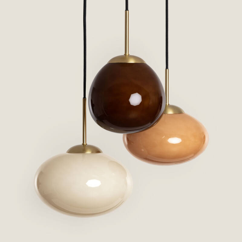 Image of Edit Kurta Glass 3 Light Cluster Ceiling Pendant