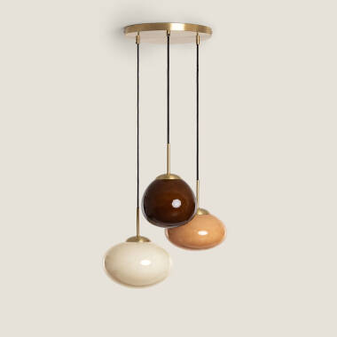 Image of Edit Kurta Glass 3 Light Cluster Ceiling Pendant